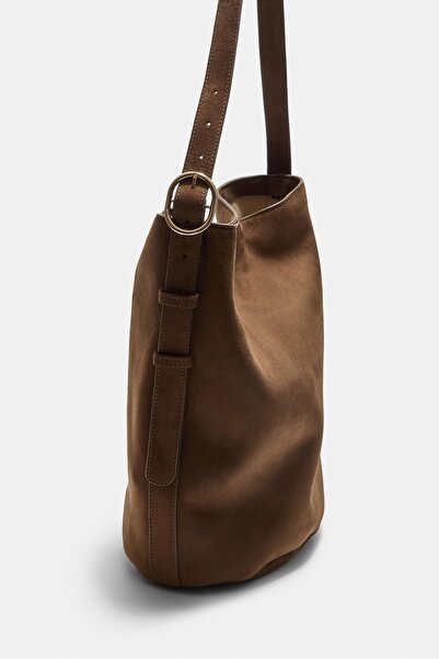 Stradivarius Faux suede bucket bag