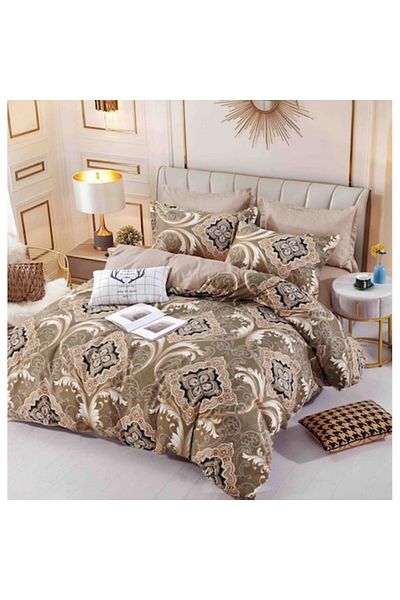 JOJO HOME Bed Linen, Jojo Home, Abstract Print, M2, 6 Pieces, 2 People, 245x250cm, Superior Finet, Beige
