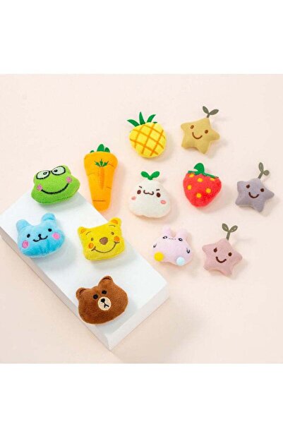Arabest Cat Catnip Toys Stuffed Doll Toy 10pcs Interactive Bite Teeth Cleaning Chewing Toy for Small Pets