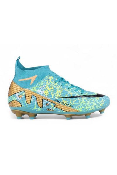 LALİGA 565 Turquoise Gold Patterned Socks Unisex Football Boots