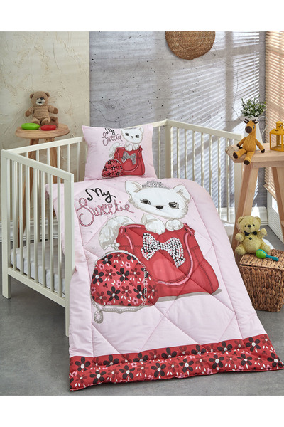 Komfort Home Printed 100% Cotton Silicone Fiber Baby Quilt+Pillow