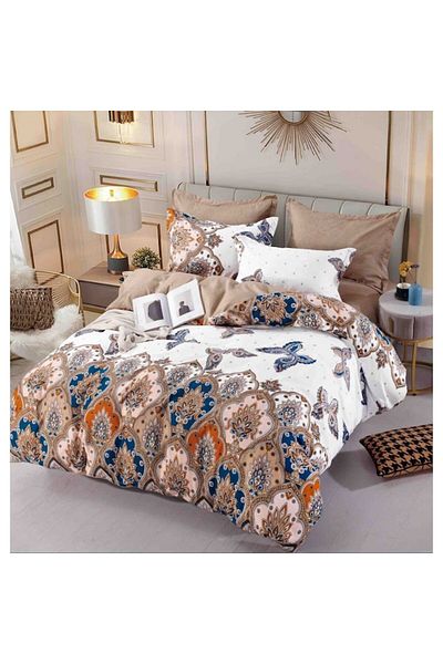 JOJO HOME Lenjerie de pat, Jojo Home, Imprimeu Abstract, M4, 6 piese, 2 persoane, 245x250cm, Finet Superior, M