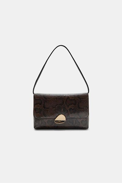 Stradivarius Animal print bag with asymmetric metal clasp