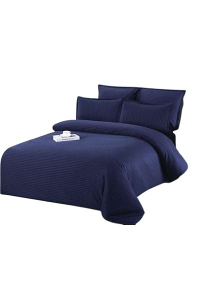 OEM Double Bed Linen, Damask, 6 pieces, 2 persons, 200x230cm, Navy Blue