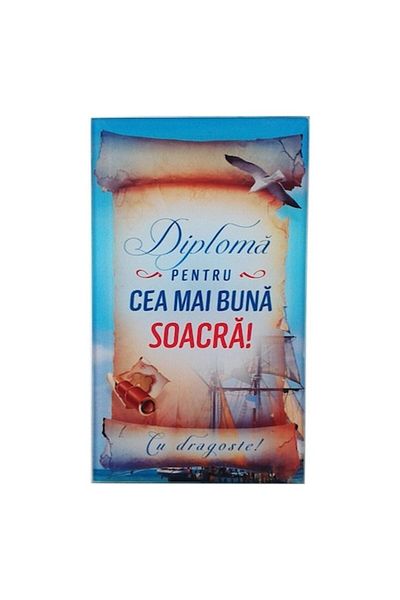 OEM Glass Plaque Diploma, Dedicated to Mother-in-Law, M1, 10x17cm