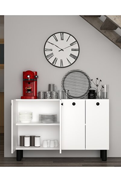 DEMONTE DECOR İlaydd Bohem Mutfak Kiler Dolabı Beyaz-beyaz-siyah