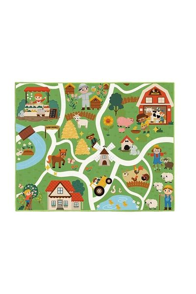 divendi-ro Covor decorativ pentru copii, dreptunghiular, cu model rustic, 160x130cm, verde
