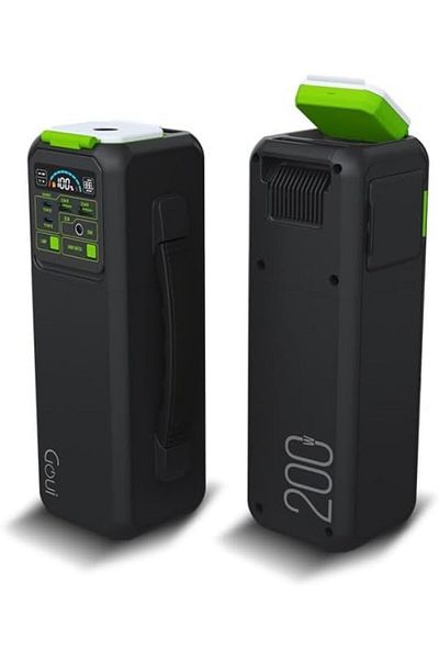 GOUİ 200W Power Station with LED Flash Light, Black