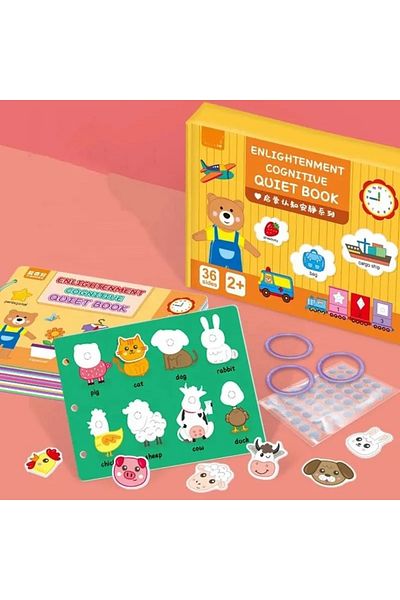 divendi-ro Carte educativă cu activități Montessori, cu cartonașe reutilizabile, multicoloră