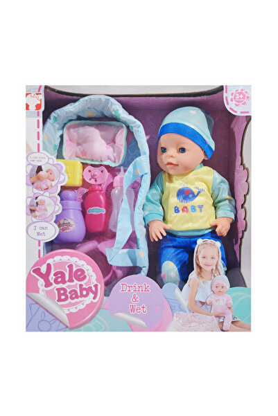 PROCART Baby doll that pees, boy clothes, height 40 cm, potty, pacifier, bottle, 3 years+