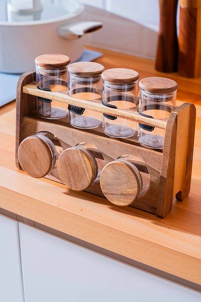 ACAR Calix 7-Piece Spice Rack Set with Stand