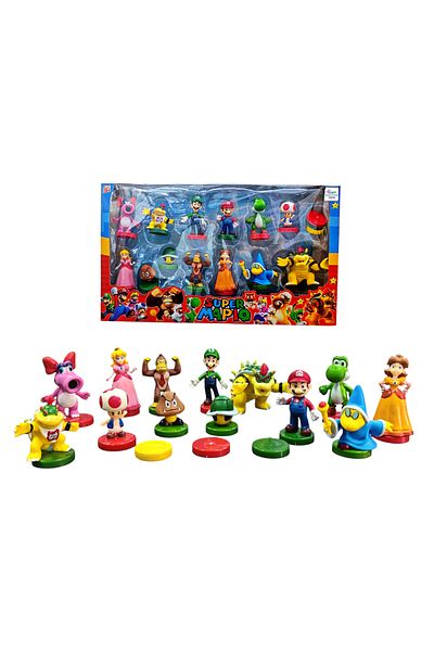Brother Toys Super Mario Luigi Toy 16 Piece Quality Figure Set