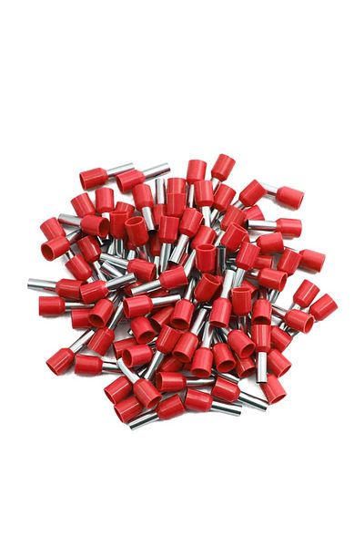 OEM Set 100 bucati pini terminali cu izolatie, E7508, Rosu