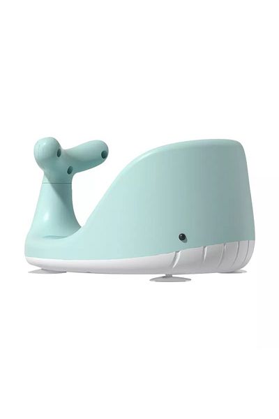 Little Mom Scaun de baie pentru bebelusi Little Mom Green Whale, antiderapant cu 150 orificii de aerisire, baza