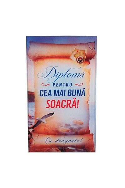 OEM Glass Diploma Plaque, Dedication Mother-in-law, M3, 10x17cm