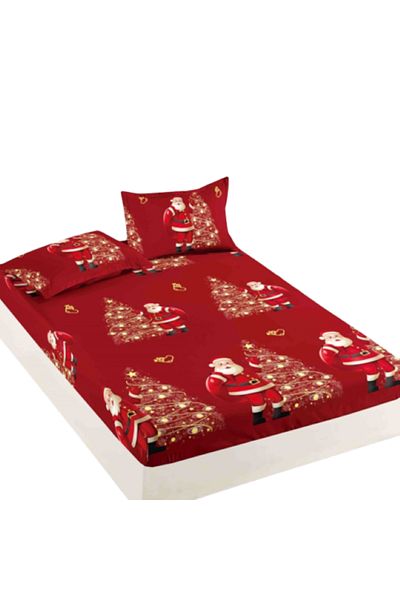 JOJO HOME Bed sheet and 2 pillowcases, Jojo Home, Finet, 2 people, 3 pieces, Christmas theme, 160x200cm, Multi
