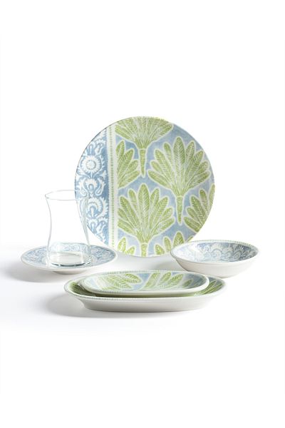 Madame Coco Manon 26 Piece Breakfast Set - Blue/Mint