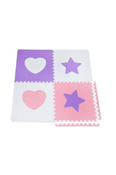 divendi-ro Covoraș puzzle pentru copii, model Inimi și Stele, 3 ani+ 61x61cm ...