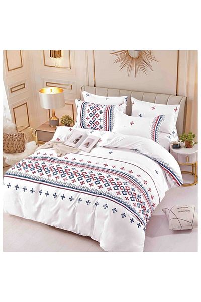 JOJO HOME Double Bedding Set with Elastic, Jojo Home, Traditional Print, M5, 6 Pieces, Finet Superior
