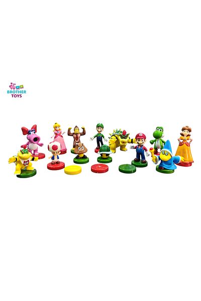 Brother Toys Super Mario Luigi Toy 16 Piece Quality Figure Set