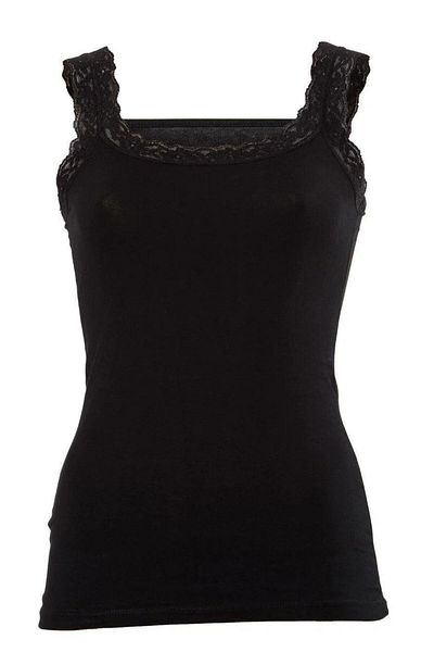 Anıt Tricou de damă din bumbac cu bretele din dantelă