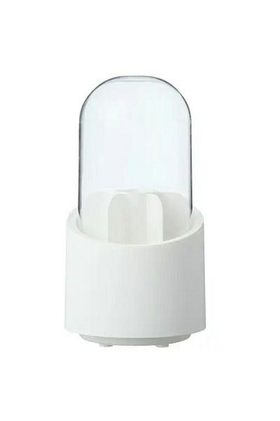 Aptel Organizator rotativ pentru pensule de machiaj, plastic, alb/transparent, 10.5x25x10 cm