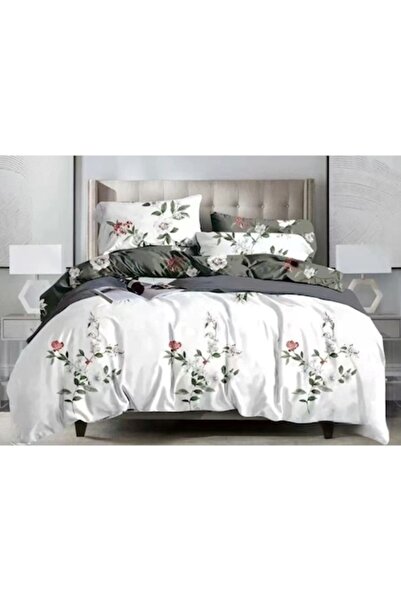 OEM Set de lenjerie de pat dublu, Finet, 6 piese, 2 persoane, model floral, 2...