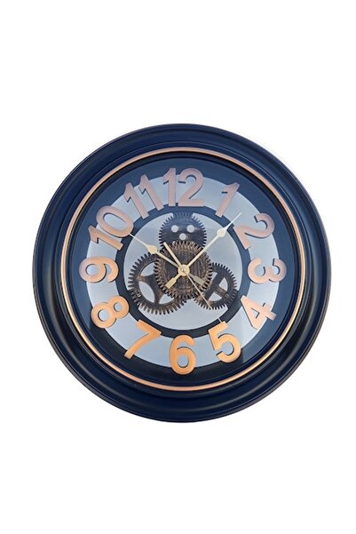 OEM Wall Clock with Rotating Elements, Transparent Glass Background, 51x51cm, Gold