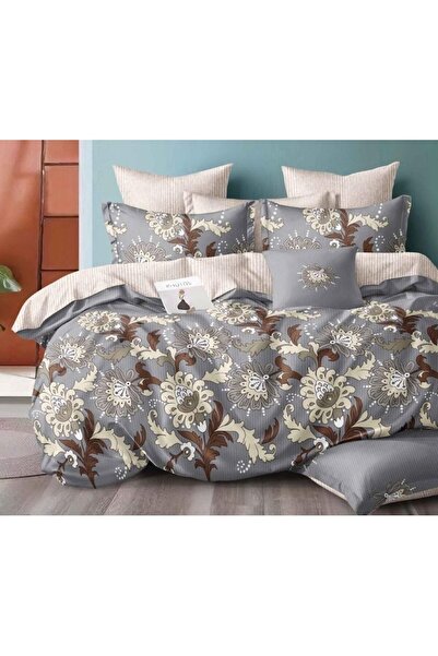 OEM Double bed linen, reversible sheet, abstract, 6 pieces, 2 persons, 230x245cm, Finet