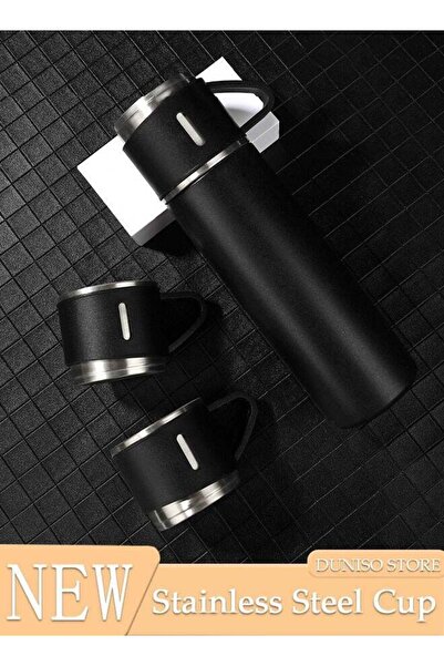DOMEET Vacuum Flask Set with 2 Cups, Insulated Double Wall Stainless Steel 50...