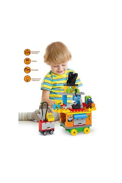 divendi-ro Set de construcții banc de lucru cu unelte, cu 61 de piese, pentru copii de peste 3 ani, multicolor