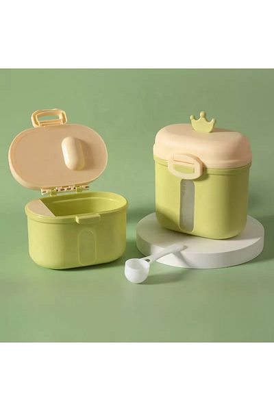 Little Mom Cutie portabila pentru alimente solide si lapte praf Little Mom, cu capac dublu, inchidere etans, Li