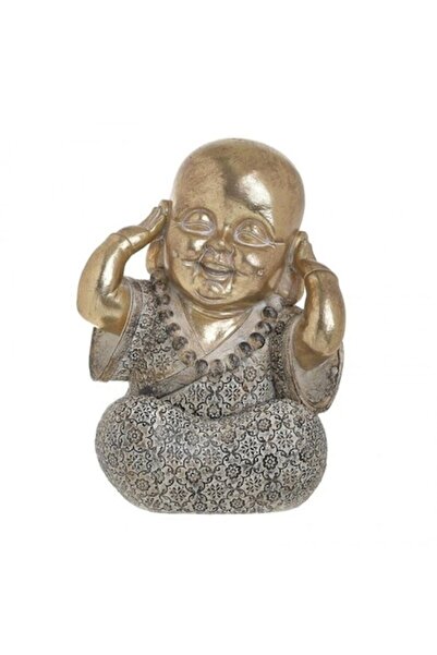 inart Figurină decorativă Buddha auriu, nu aude, 16x15x22cm