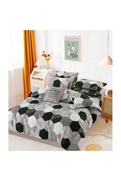 OEM Double bed linen set, geometric, reversible sheet, 6 pieces, for , 230x245cm, Finet,