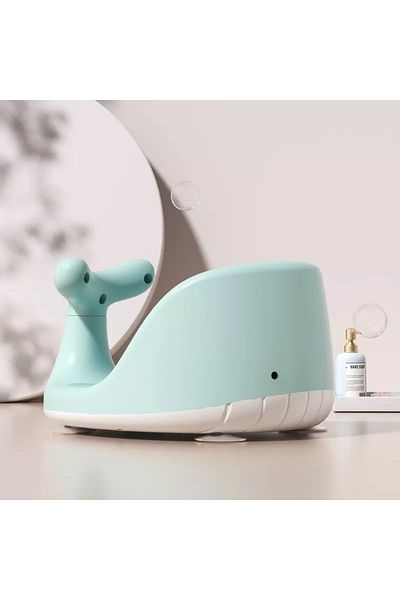 Little Mom Scaun de baie pentru bebelusi Little Mom Green Whale, antiderapant cu 150 orificii de aerisire, baza