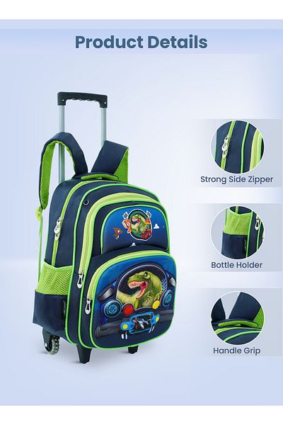 PARAJOHN Versatile 3-Piece School Bag Set: Backpack with Trolley, Lunch Box, and Pencil Case