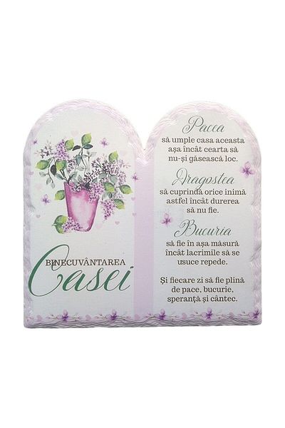OEM Ceramic Decoration in Stone Shape with 'Home Blessing', M4, 20x20 cm