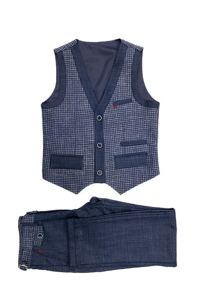 Doctor junior Boy's Parliament Three Button Vest Metal Waist Adjustment Double Leg Pants Suit