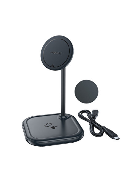 Acefast Încărcător wireless Qi 2 în 1 15W și suport pentru iPhone și Apple Ai...