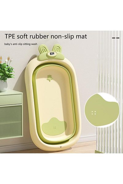 Lumely Baby Bathtub,with Temperature Sensing,Collapsible BathTub,with Water Plug Non-Slip,for Newborn