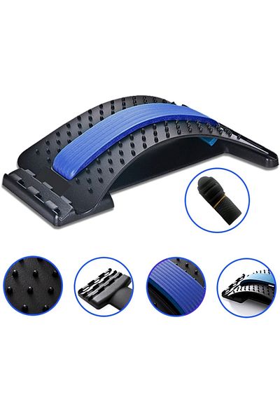Aptel Dispozitiv masaj pentru spate, 4 nivele, plastic, negru/albastru, 37x24x11.5 cm