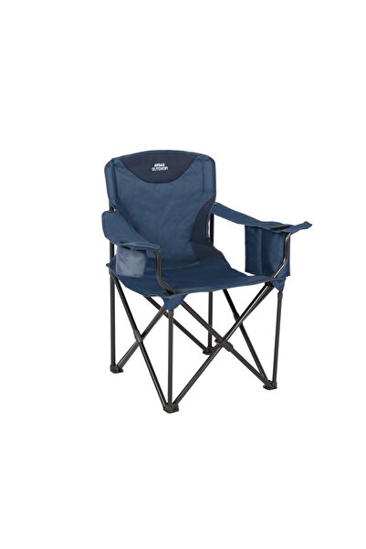 Aygaz Çelik Katlanır Kamp Sandalyesi XXL - Lacivert, 150 kg, Termal Bardaklık...