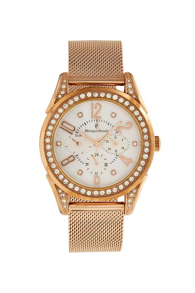 Philippe Moraly Women's Stainless Steel Analog Wrist Watch LS1112QRPW