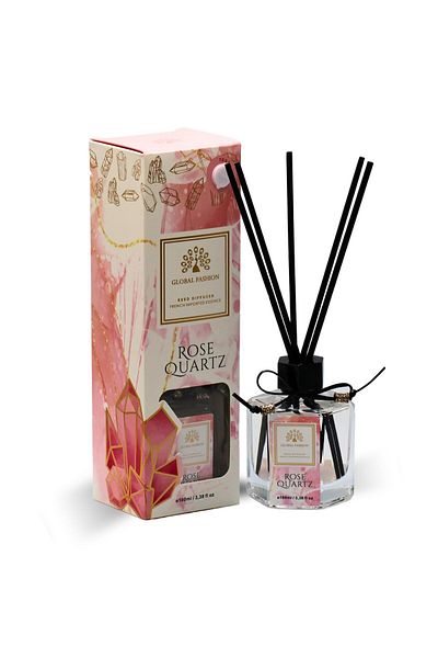 global fashion Luxury Reed Diffuser 100ml – French Essence, Long-Lasting Scent, Eco Home Decor Gift (Rose Quartz)