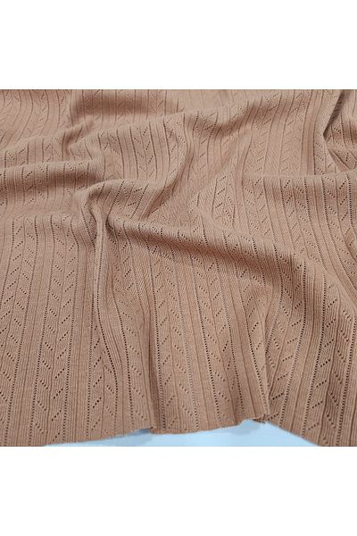 Kaf Kumaş Mocha Mousse Perforated Pointelle Rib Fabric |   100% Cotton |   Model-7