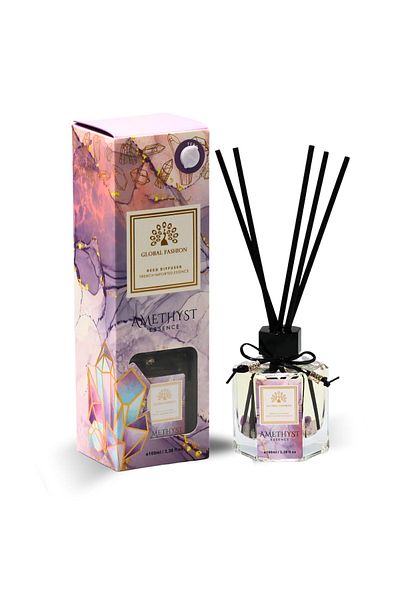 global fashion Luxury Reed Diffuser 100ml - Long-Lasting French Scent, Elegant Home Decor Gift (Amethyst Essence)