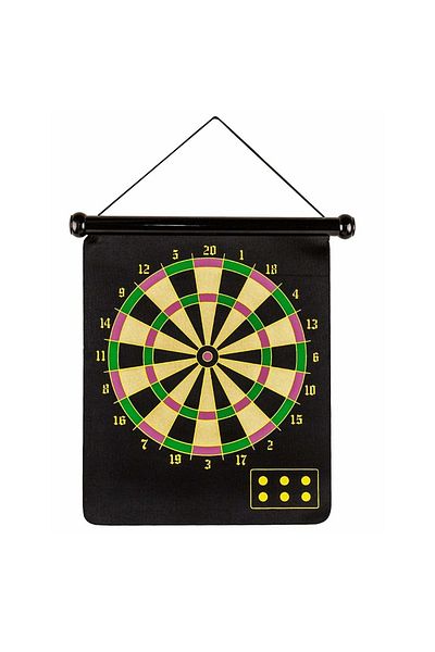 divendi-ro Darts game, with 6 magnetic darts, double-sided target, foldable, with hooks, black