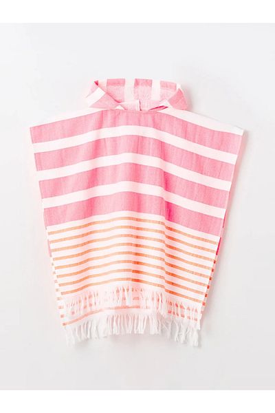 LC Waikiki Lcw Accessories Pink Tasseled Girl's Poncho Beach Towel