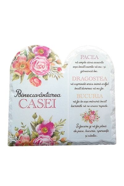 OEM Ceramic decoration shaped like a stone with 'Home Blessing', M3, 20x20 cm