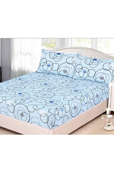 OEM Bed Sheet with Elastic, 2 Person, 3 Pieces, Multicolor, 180x200 cm